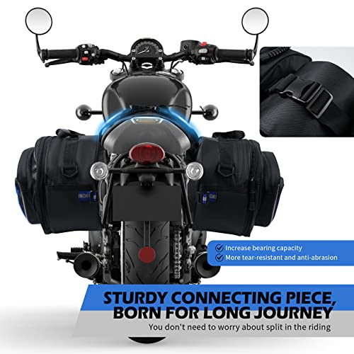 NICECNC Motorcycle Saddlebags, 50L Saddle Bags Motorcycles Throw Over Side Bags Compatible with Harley Honda Suzuki Yamaha Adventure Street Glide Dual Sport, Blue - color: Blue