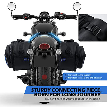 NICECNC Motorcycle Saddlebags, 50L Saddle Bags Motorcycles Throw Over Side Bags Compatible with Harley Honda Suzuki Yamaha Adventure Street Glide Dual Sport, Blue - color: Blue