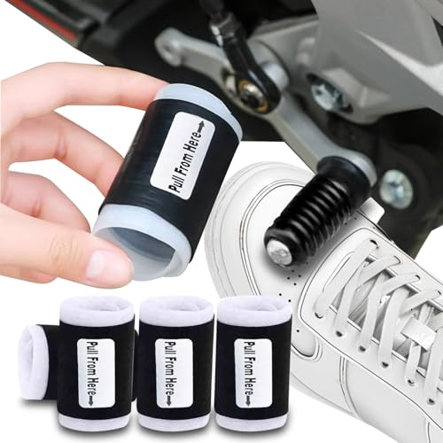 K-Shield 5 Pieces Motorcycle Shifter Shoe Protector - Quick-Fit Universal Boots Protector for Motorbike Footwear Shoes, Non-Slip Rubber Cover Accessories for Men Women, Black (Black) - size: BLACK