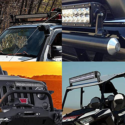 Side Brackets, LEDOPPO Light Bar Mounting Brackets Kit - Universal Straight & Curved LED Light Bars Bracket, Offroad Truck Hood & Roof LED Bar Side Mounted Base,Aluminium,Black,2-Pack - size: LED Light Bar Side Brackets
