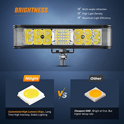 Nilight Side Shooter LED Light Bar / Pods 2PCS 6.5 Inch 60W Flood Spot Beam Combo Fog / Driving Light Work Light for Truck ATV UTV Boat, 2 Years Warranty - color: 2Pcs Side Shooter Lights