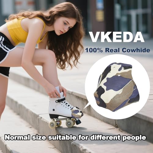 100% Real Cowhide | Toe Cap Guard Protectors | Roller Skate Derby Speed 1 Pair(Camouflage Color) - color: Camouflage color