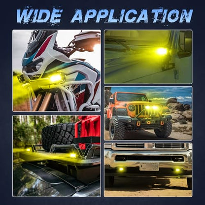Yellow LED Pods, 2Pcs 40W 3 Inch Yellow Spot LED Light Pods Fog Lights Small Pod Lights Motorcycle Driving offroad Backup Bumper Light for Truck ATV UTV SUV Surron Pickup Boat - color: Yellow Spot Lights