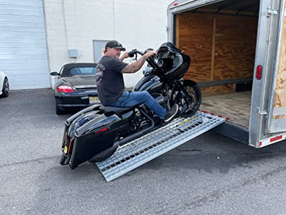 Aluminum Ramps 7 ft. USA - Motorcycles on to Trailers - 740 MCDR Ramp - size: 6ft 10in x 40in - 1,200lb cap.
