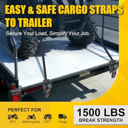 Ayaport Retractable Ratchet Straps 1 inch x 6ft, 2PK Bolt-on Tie Down Straps to Trailer - 1500lbs Break Strength, Transom Tie Downs for Cargo, Motorcycles, Jet Ski - size: 1in x 6ft-2pcs