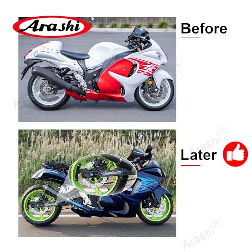 Arashi Black 6.7"-9.8" Swingarm Extensions Brake line Chain Kit for Suzuki Hayabusa GSXR 1300 Gen 2 3 2008-2019 2020-2024 Non-ABS, Motorcycle modification Accessories Parts CNC Aluminum