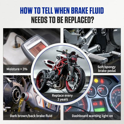 MR CARTOOL Brake Bleeder Kit Universal One Person 1L Brake Bleeder Bottle with Magnet Mount and Oil Suction Hose 66cm for Motorcycle