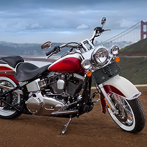 Universal Motorcycle 3D Skull Tool SaddleBags Front Fork Handlebar Bag PU Leather Sissybar Storage Pouch Compatible with Harley Dyna Scooter Softail Sportster Road King Kawasaki Suzuki