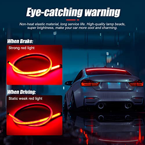 Car LED Brake LED Strip Light, 35inch 144LED DC12V High Mount Stop Brake Light Bar, Rear Window Warning Signal Light for Vehicles Trucks Cars