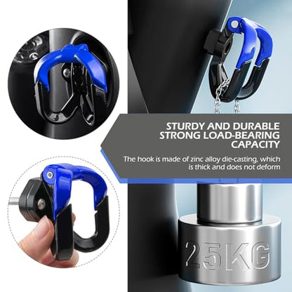 1 PC Motorcycle Hanger Hook, Motorcycle Helmet Handlebar Luggage Bag Holder, Scooter Hanger Accessory with Double Claw Hook, Universal for Most Moped, Electric Vehicles, Bicycles (Blue)