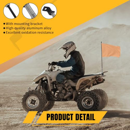 UTV ATV Flag Pole with Heavy-Duty ATV Tie Down Anchors Kit Aluminum Anchor Accessories for CF Moto UTV/ATV Low-Profile Design Stronger Clamping Force Mounts Silver