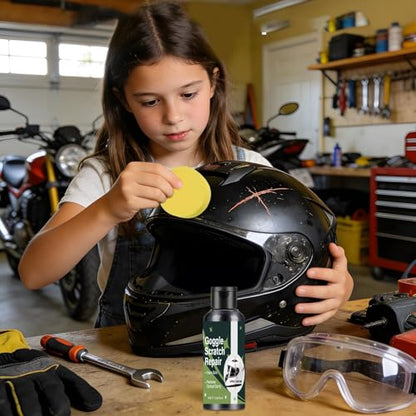 Scratch Repair , Helmet Lens Cleaner Compound, Optical Restoration Wax for Motorcycle Visor Goggles Hard Hat Shine Enhancement Anti Scratch Care Detailing Kit Use