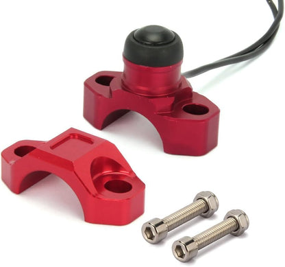 JFG RACING CNC Dirt Bike Engine Stop Start Kill Switch Button CNC with Mounting Backplate Universal for CRF XR CR Hawk 125 230 250 300 450 650 - Red - color: Red, size: Medium