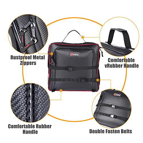 X3 Under Seat Storage Bag for Can-Am Maverick X3 2017-2025 | Large Capacity Tool Pouch Storage Bag Easy to Carry(RED PIPING) - color: RED PIPING