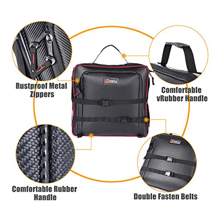 X3 Under Seat Storage Bag for Can-Am Maverick X3 2017-2025 | Large Capacity Tool Pouch Storage Bag Easy to Carry(RED PIPING) - color: RED PIPING