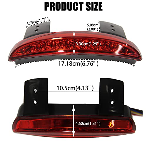 DREAMIZER Motorcycle Chopped Rear Fender Edge LED Brake License Plate Tail Light Stop Running Light Turn Signal Lamp Compatible with Harley Sportster XL883N 1200N XL1200V XL1200X - color: RED#1