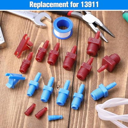 Enhon Master Cylinder Bleeder Kit Replacement for 13911, 22 In Clear Hose, Clip, SAE and Metric Fittings Universal Fit, Complete Brake Bleeder Kit with PTFE Tape