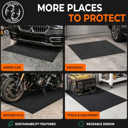Golener Oil Spill Mat - 60”x72” Garage Floor Mat for Under Car, Absorbent Oil Pad, Maintenance Mats, Waterproof, Contain Liquid, Protect Garage Floor from Spill & Stain, Reusable, Washable, Durable - size: 5' x 6' (Rectangular)