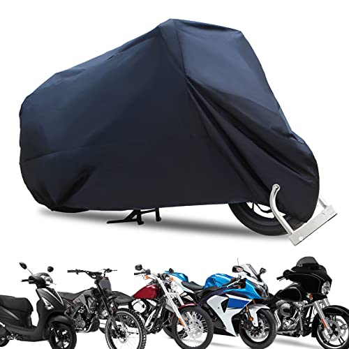 Motorcycle Cover Waterproof Bike Cover Outdoor Indoor Scooter Shelter for Harley Davidson Honda Suzuki Kawasaki Yamaha - color: Black, size: XL