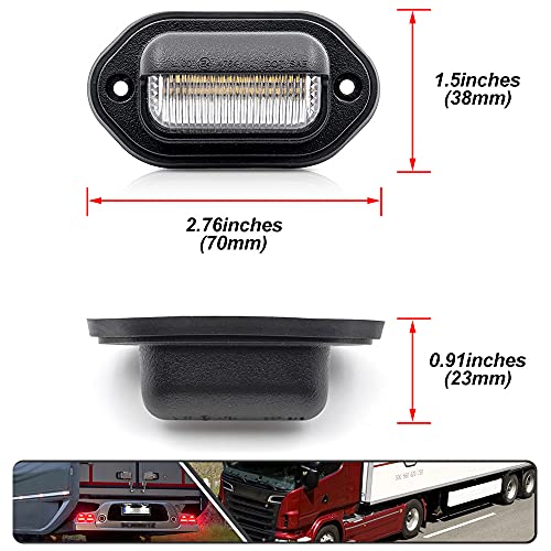 2Pcs Universal LED License Plate Light Number Lamp for Cars trucks ships motorcycles Powered by High Power SMD Xenon White LED Error Free