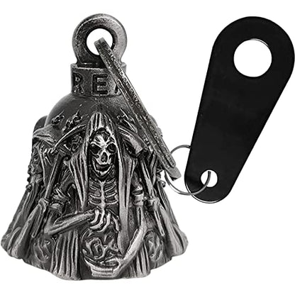 Dream Apparel Motorcycle Bell Guardian Angel Drive Away Gremlin, Biker Bell for Men Women Rider Riding, Good Luck Gift - color: Grim Reaper 03