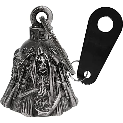 Dream Apparel Motorcycle Bell Guardian Angel Drive Away Gremlin, Biker Bell for Men Women Rider Riding, Good Luck Gift - color: Grim Reaper 03