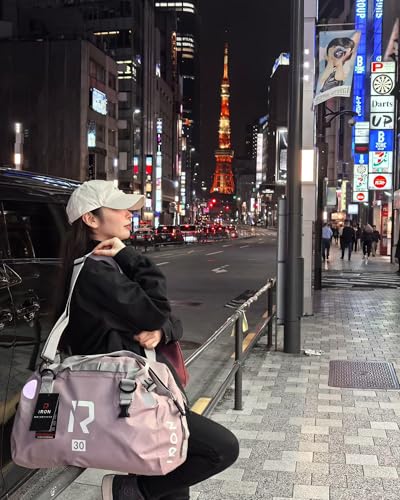 IRON JIA'S Motorcycle Dry Bag - Waterproof Duffle & Luggage Tail Bag Saddle Bags with Roll Top Closure, Shoulder Straps, Inner Pocket and Mesh Pocket (Purple, 30L) - color: Purple, size: 30L
