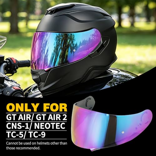 GT Air Visor Repalcement for GT Air 2, Outer Face Helmet Shield Compatible with CNS-1/Neotec/TC-5/TC-9 Accessories (Rainbow) - color: Rainbow