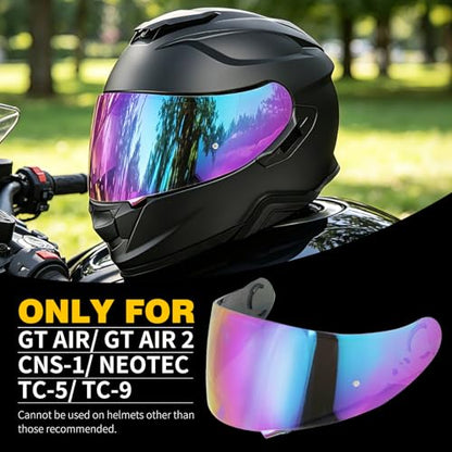GT Air Visor Repalcement for GT Air 2, Outer Face Helmet Shield Compatible with CNS-1/Neotec/TC-5/TC-9 Accessories (Rainbow) - color: Rainbow