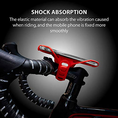 Bone Bike Tie Pro 3, Bike Cell Phone Mount for Stem, Scratch-Free Silicone Holder with Shock-Absorbing Design, Universal Cycling Phone Holder Compatible with Most Smartphone (Red - Stem) - color: Bike Tie Pro 3 - Red