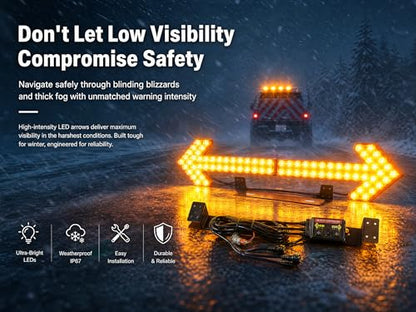 CFLMYYXGS 12V-24V 640 LED Universal Waterproof Vehicle Arrow Pilot Signal Light Watering Cart Sweeper Work Car Construction Vehicle LED Pilot Light Wrecker Indicator Light bar(Amber-Case-Amber) - color: Amber-Case-Amber LED