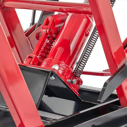 1500 LBS Hydraulic Motorcycle Lift Jack, Heavy Duty Steel ATV Lift Stand with Wheels, Handle, Foot Pedal, Tie-Down Straps & Adapter Bars, Red/Black