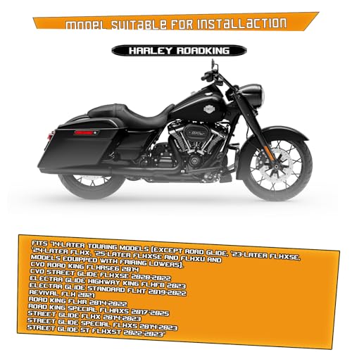 Kinglemc Crash Bar Engine Guard Highway Bar for Harley Davidson Road King Street Glide Electra Glide 2014-2023(Gloss Black) - color: Gloss Black, size: 2014-2025 Touring Models except Road Glide/CVO
