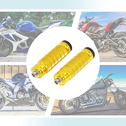F FIERCE CYCLE 1 Pair 6mm Aluminum Aolly Motorcycle Rearsets Rear Set Footrest Footpeg Foot Rest Peg Motorbike Gold Tone - color: Gold Tone
