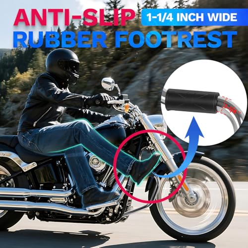 Crash Bar for Harley Dyna 2006-2017, 1 1/4" Highway Footpegs Engine Guard Protector for Low Rider, Wide Glide, Fat Bob, Street Bob, Super Glide, Switchback, CVO Fat Bob (Chrome) - color: Chrome