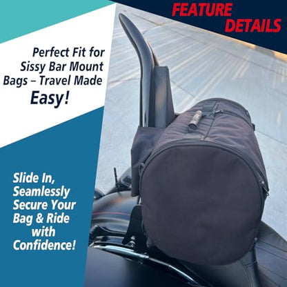 YHMOTO Detachable Sissy Bar Passenger Backrest 22" Inch Rear Pad Fit for Harley Touring Models 2009-2025 Road King Ultra CVO Limited Street Glide Road Glide Electra Glide (Black) - color: Black Backrest Sissy Bar