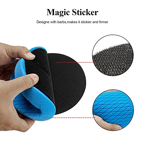 Autolock 7" Buffing Polishing Pads, 6 Pcs 7 Inch 180mm Face for 6.7 Inch Backing Plate, Compound Buffing Sponge and Woolen Pads, Cutting Polishing Pad Kit for Car Buffer Compounding, Polish and Wax - size: 7 Inch