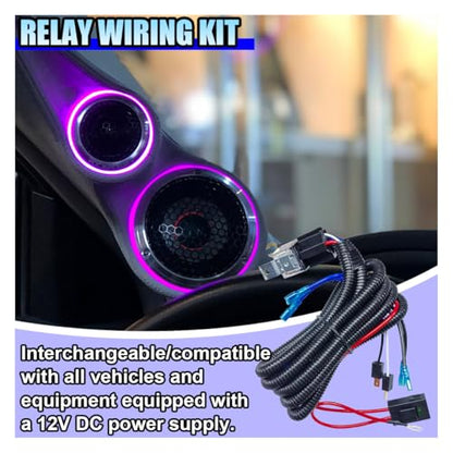 12V 80A Car Double Horn Wiring Harness Relay Kit, 4 Pin SPST Vehicle Grille Mount Blast Tone Horns Wiring Harness Relay for Car Truck Motorcycle (Double Horn) - size: Double Horn
