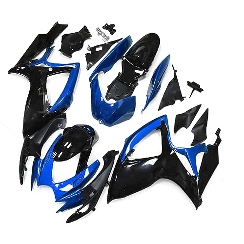 FLPRO ABS Plastic Fairing Kit Compatible for Suzuki 06 07 GSXR600 GSXR750 K6 2006 2007 GSX-R600 GSX-R750 Fairings Injection Motorcycle Bodywork Gloss Blue Black Body Kits - color: Gloss Blue Black-3