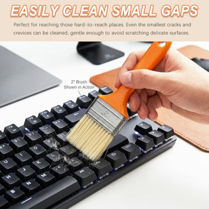 3 Pack Microfiber Duster Brush, Soft Bristles Detailing Brush Dusting Tools, Cleaning Brushes Duster for Auto Interior, Automotive Dashboard, Arts and Crafts, Digital Product, Keyboard