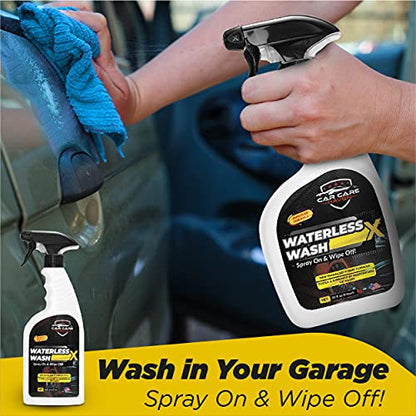 Waterless Wash X-Car Detailing, 128 oz Concentrate | No Water Necessary, Quick Detailer for Any Vehicle, Spray On & Wipe Off, Use in Garage, at Work, or Anywhere - size: 128 Ounce (Pack of 1)