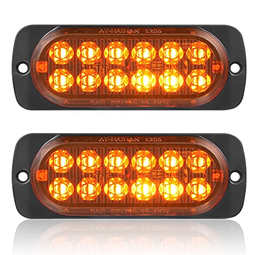 Pack of 2 Aluminum Housing Amber LED Trailer Turn Signal Brake Parking Side Maker Lights, DOT Compliant Waterproof Surface Mount Lighting for Truck Tractor Jeep RV - color: Amber, size: 4.4 INCH