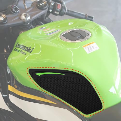 for Ninja 600 636 ZX-6R ZX6R Motorcycle Fuel Tank Traction Pad Side Gas Knee Grip Protective Sticker Protector (for Kawasaki Vehicle) '09-'25 '24-'25 (Green) - color: Green