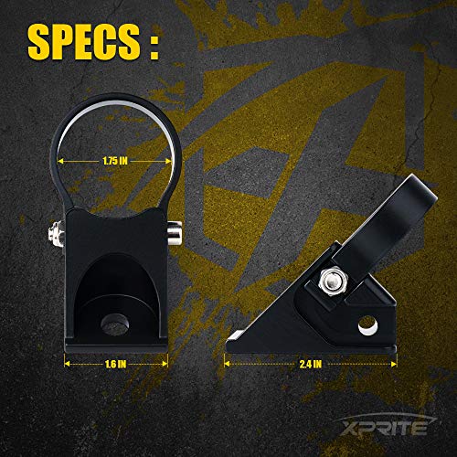Xprite 1.75 Inch Roll Bar Mounting Brackets, Universal Adjustable LED Light Bar Brackets, Roll Cage & Bull Clip Holder for UTV ATV Can Am Maverick X3 Polaris RZR XP Side by Side and More Models - size: 1.75 inch