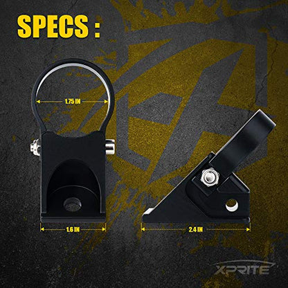 Xprite 1.75 Inch Roll Bar Mounting Brackets, Universal Adjustable LED Light Bar Brackets, Roll Cage & Bull Clip Holder for UTV ATV Can Am Maverick X3 Polaris RZR XP Side by Side and More Models - size: 1.75 inch