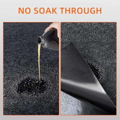 17 x 7.4 Ft Extra Large Garage Floor Mat, Premium Oil Leaks Absorbent Oil Spill Mat,Waterproof Backing Garage Mat,Reusable, Washable, Protects Floor,Durable（PE） - size: 7.4*17FT PE