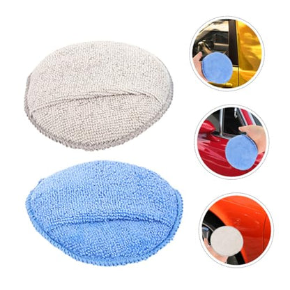 GANAZONO 4pcs Applicator Pads for Car Waxing and Polishing Microfiber Cleaning Round Pads for Vehicle Detailing Scratch Shine Suitable for Cars Motorcycles