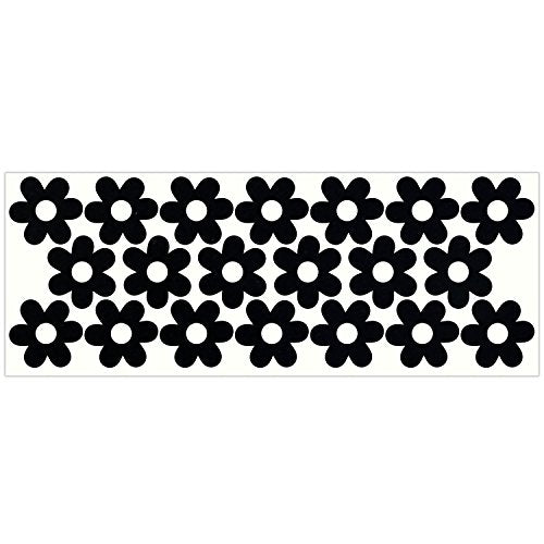 LiteMark Reflective Petal Flower Power Vinyl Stickers, Great for Laptop, Phone, Helmets, Bicycles - Black, Pack of 20 Pcs - color: Black