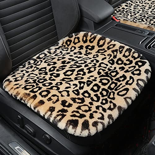Genuine Sheepskin Car Seat Cushion Natural Fur Wool Seat Cover for Cars Trucks SUV Soft Comfort Office Chair Protector Pad Car Accessories Universal Fit - color: Beige Black