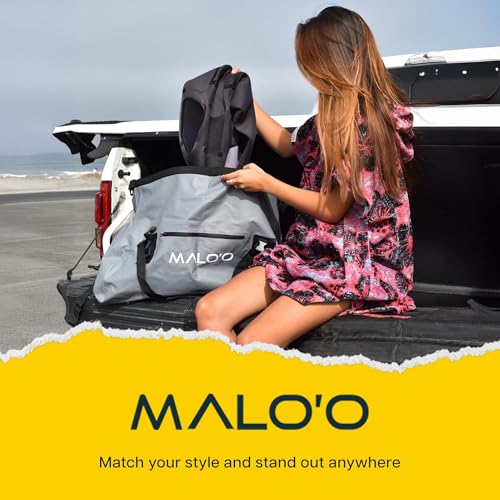 Malo’o Waterproof Dry Duffel, Heavy-Duty Roll Top Waterproof Gear Bag with Shoulder Strap & Molle Loops, Marine Duffel for Kayaking, Boating, Camping, Beach & Travel, Grey, 40L - color: Grey, size: 40L
